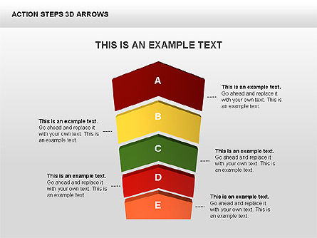 Action Steps 3D Arrows, Slide 8, 00400, Stage Diagrams — PoweredTemplate.com