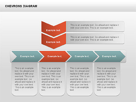 Chevron met tekstvakken diagram, Dia 3, 00405, Stage diagrams — PoweredTemplate.com