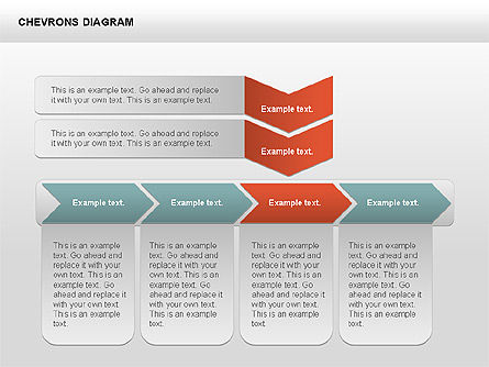 Chevron avec le diagramme des boîtes de texte, Diapositive 4, 00405, Schémas d'étapes — PoweredTemplate.com