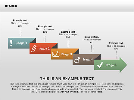 Stage with Icons Diagrams, 00406, Stage Diagrams — PoweredTemplate.com