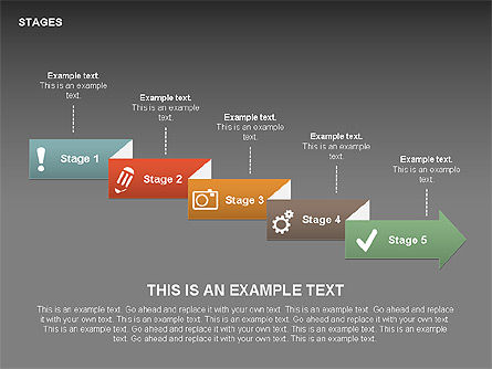 Stage with Icons Diagrams, Slide 10, 00406, Stage Diagrams — PoweredTemplate.com