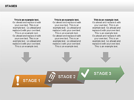 Stage with Icons Diagrams, Slide 11, 00406, Stage Diagrams — PoweredTemplate.com