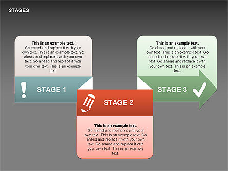 Stage with Icons Diagrams, Slide 12, 00406, Stage Diagrams — PoweredTemplate.com