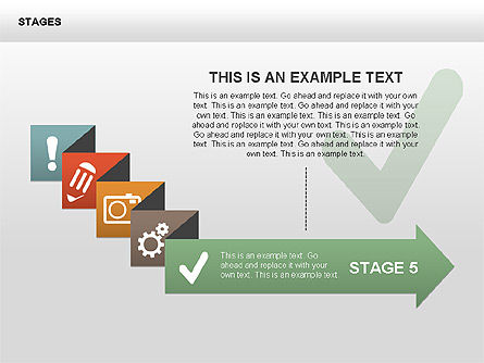 Stage with Icons Diagrams, Slide 2, 00406, Stage Diagrams — PoweredTemplate.com