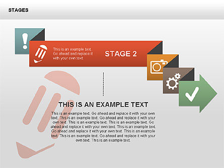 Stage with Icons Diagrams, Slide 5, 00406, Stage Diagrams — PoweredTemplate.com