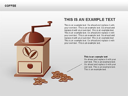 咖啡形状和图表, PowerPoint模板, 00407, 形状 — PoweredTemplate.com