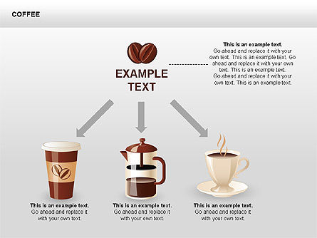 커피 모양과 도표, 슬라이드 13, 00407, 모양 — PoweredTemplate.com