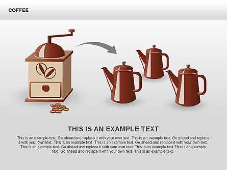 커피 모양과 도표, 슬라이드 6, 00407, 모양 — PoweredTemplate.com