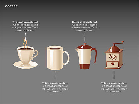 Formas y diagramas del café, Diapositiva 9, 00407, Formas — PoweredTemplate.com