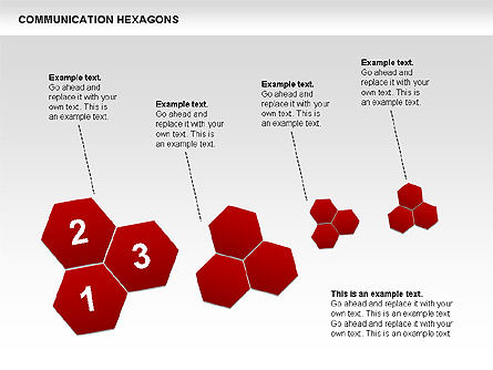Formas hexagonais de comunicação, Deslizar 13, 00410, Formas — PoweredTemplate.com