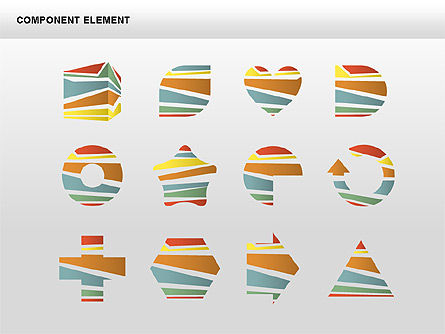 구성 요소 요소 차트 및 다이어그램, 슬라이드 16, 00411, 모양 — PoweredTemplate.com