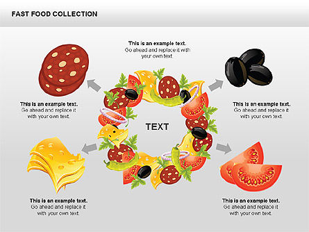 Fast Food Shapes and Charts, Slide 10, 00413, Process Diagrams — PoweredTemplate.com