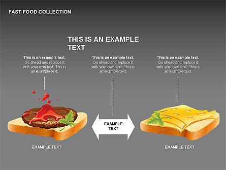 Fast Food Shapes and Charts, Slide 14, 00413, Process Diagrams — PoweredTemplate.com