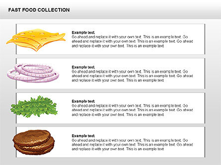 Fast Food Shapes and Charts, Slide 7, 00413, Process Diagrams — PoweredTemplate.com