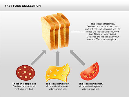 Fast Food Shapes and Charts, Slide 9, 00413, Process Diagrams — PoweredTemplate.com