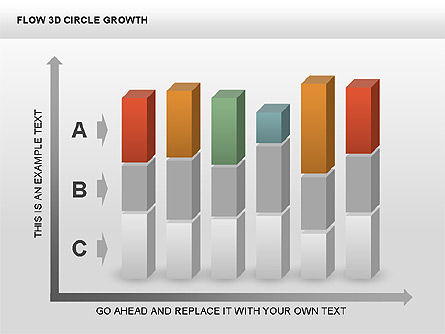 3 차원 차트 컬렉션, 슬라이드 13, 00414, 단계 도표 — PoweredTemplate.com