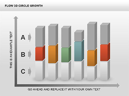 3 차원 차트 컬렉션, 슬라이드 14, 00414, 단계 도표 — PoweredTemplate.com