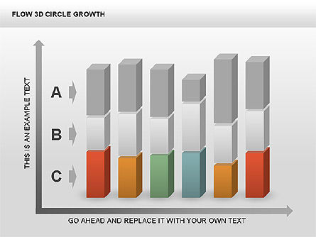 3 차원 차트 컬렉션, 슬라이드 15, 00414, 단계 도표 — PoweredTemplate.com