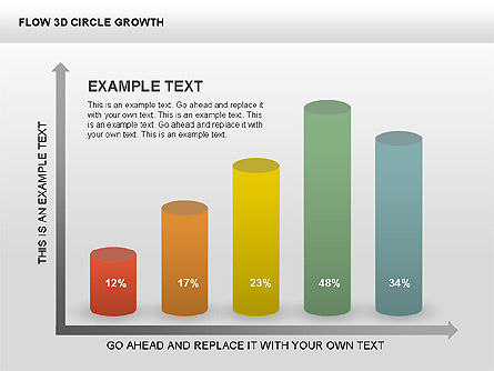 3 차원 차트 컬렉션, 슬라이드 2, 00414, 단계 도표 — PoweredTemplate.com