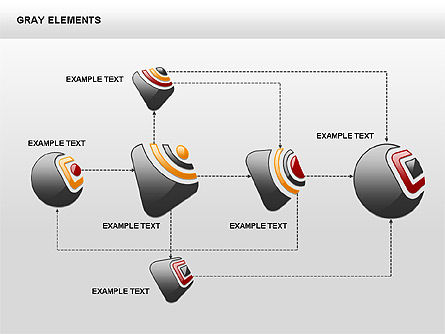RSS 스타일의 도형 및 다이어그램, 슬라이드 14, 00416, 단계 도표 — PoweredTemplate.com