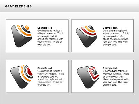 RSS 스타일의 도형 및 다이어그램, 슬라이드 2, 00416, 단계 도표 — PoweredTemplate.com