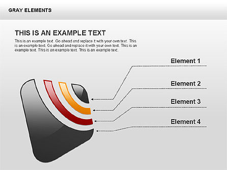 RSS 스타일의 도형 및 다이어그램, 슬라이드 6, 00416, 단계 도표 — PoweredTemplate.com
