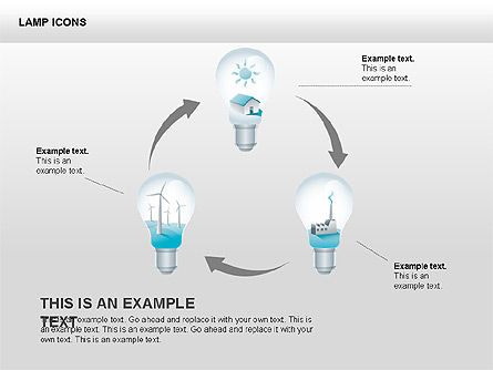 Icônes et formes de lampe, Diapositive 10, 00418, Icônes — PoweredTemplate.com