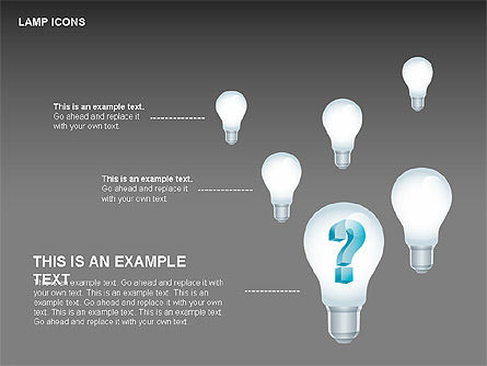 Iconos y formas de la lámpara, Diapositiva 12, 00418, Iconos — PoweredTemplate.com