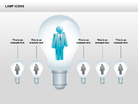 Icônes et formes de lampe, Diapositive 2, 00418, Icônes — PoweredTemplate.com