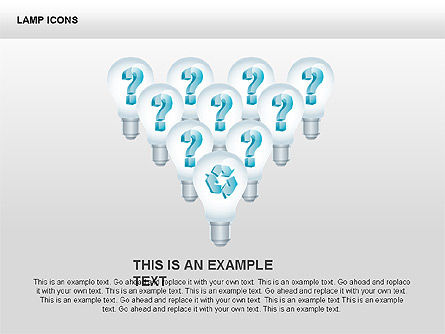 Iconos y formas de la lámpara, Diapositiva 3, 00418, Iconos — PoweredTemplate.com