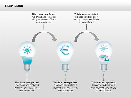 Icônes et formes de lampe, Diapositive 5, 00418, Icônes — PoweredTemplate.com