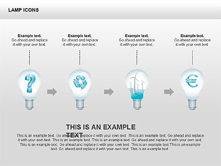 Iconos y formas de la lámpara, Diapositiva 6, 00418, Iconos — PoweredTemplate.com