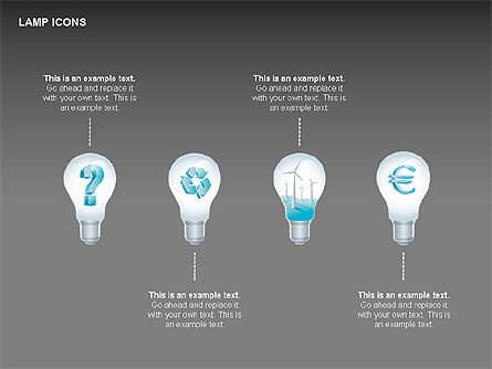 Iconos y formas de la lámpara, Diapositiva 8, 00418, Iconos — PoweredTemplate.com
