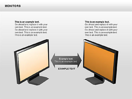 Monitor Shapes and Diagrams, Slide 10, 00420, Shapes — PoweredTemplate.com