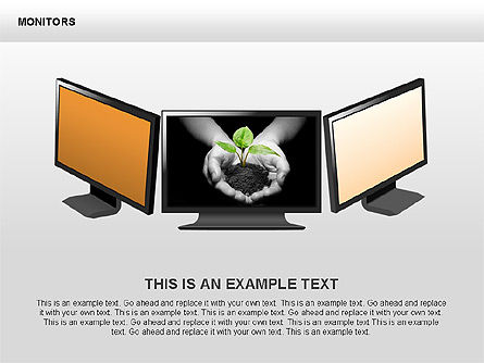 Monitor Shapes and Diagrams, Slide 15, 00420, Shapes — PoweredTemplate.com