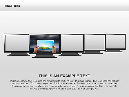 Monitor Shapes and Diagrams, Slide 5, 00420, Shapes — PoweredTemplate.com