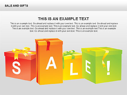 Sale and Gifts Shapes, PowerPoint Template, 00427, Shapes — PoweredTemplate.com
