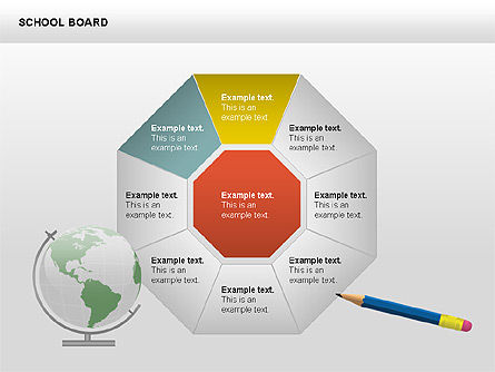 글로브 다이어그램과 함께 학교 보드, 슬라이드 12, 00428, 교육 차트 및 도표 — PoweredTemplate.com