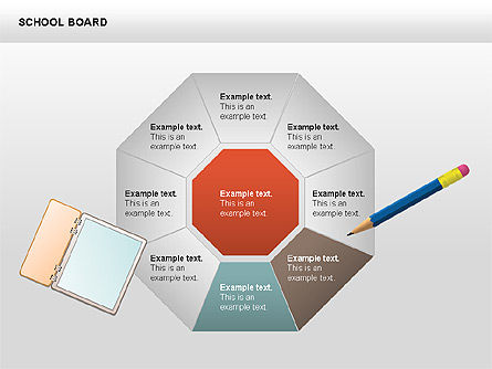 글로브 다이어그램과 함께 학교 보드, 슬라이드 14, 00428, 교육 차트 및 도표 — PoweredTemplate.com