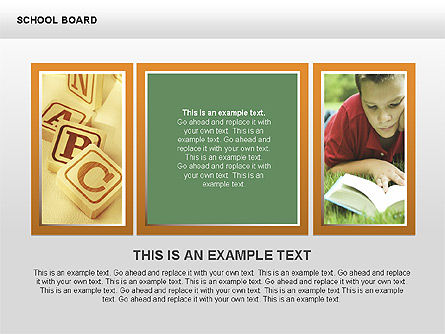 グローブ・ダイアグラムを含むスクールボード, スライド 3, 00428, 教育＆トレーニング — PoweredTemplate.com