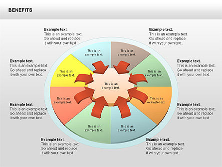 Diagrammes des avantages, Modele PowerPoint, 00429, Modèles commerciaux — PoweredTemplate.com