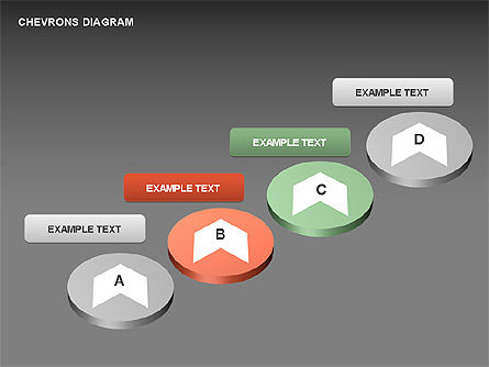 3D diagrama chevron, Deslizar 10, 00430, Diagramas de Etapas — PoweredTemplate.com