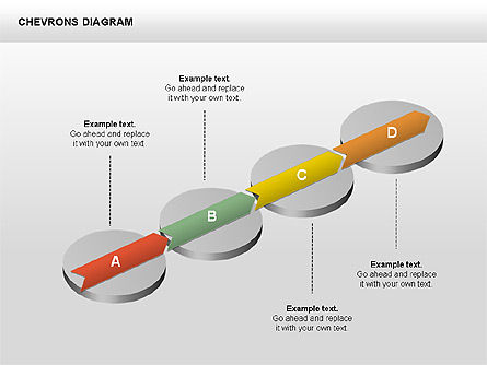 Diagramme du chevron 3d, Diapositive 11, 00430, Schémas d'étapes — PoweredTemplate.com