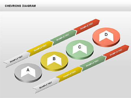 Diagramme du chevron 3d, Diapositive 12, 00430, Schémas d'étapes — PoweredTemplate.com