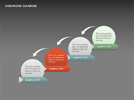 3d 쉐브론 다이어그램, 슬라이드 14, 00430, 단계 도표 — PoweredTemplate.com