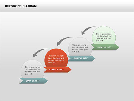 3d 쉐브론 다이어그램, 슬라이드 7, 00430, 단계 도표 — PoweredTemplate.com