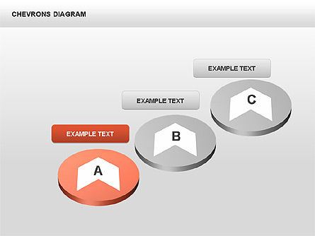 3d 쉐브론 다이어그램, 슬라이드 8, 00430, 단계 도표 — PoweredTemplate.com
