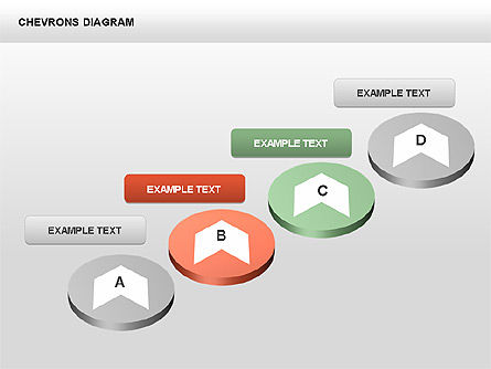 3d 쉐브론 다이어그램, 슬라이드 9, 00430, 단계 도표 — PoweredTemplate.com