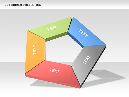 3d figuras coleção, Modelo do PowerPoint, 00432, Formas — PoweredTemplate.com