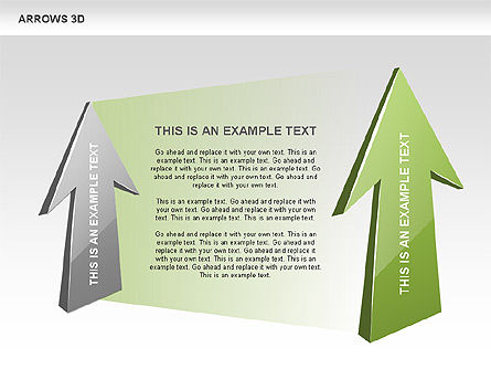 3Dの矢, スライド 7, 00434, 図形 — PoweredTemplate.com